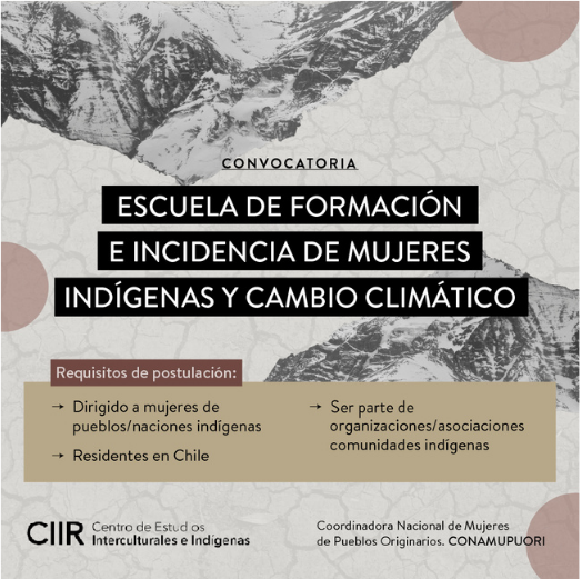 Convocatoria Escuela de Formación e Incidencia de Mujeres Indígenas y Cambio Climático